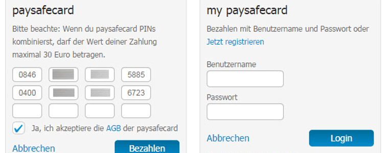 My Paysafecard : Konto für Guthaben