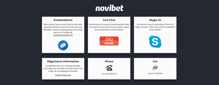 Novibet Support